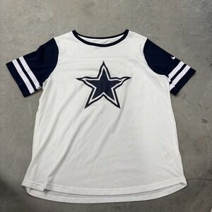 Cowboys NFL Team Apparel Women's XXL‎ Short Sleeve Shirt White/Blue